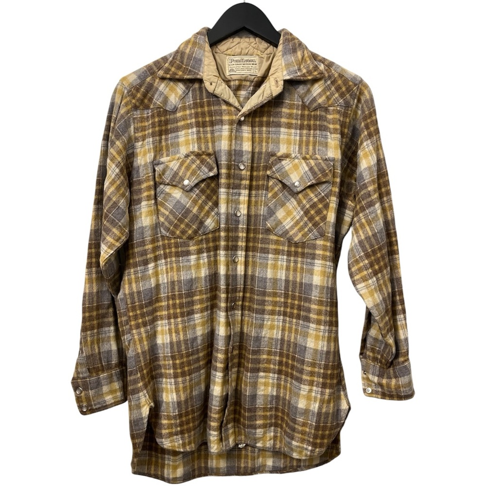 Vintage Pendleton long sleeve brown beige shirt Sz xl